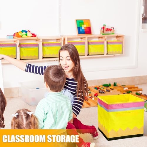 RattanView 6 Pcs 11in Pencil Cube Storage Bins Classroom Organizer - Image 5
