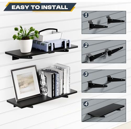 35Pcs Slatwall Accessories Kit, with Slatwall Hooks, Baskets, Shelves, Bins - Image 6