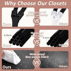 Wardrobe Closet, Quick and Easy Assembly, Gray Portable Closet - Image 3