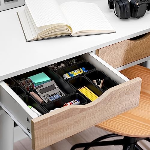 Simple Houseware Interlocking Desk Drawer Bins Organizer, 42 Packs, Black - Image 6