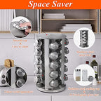 DOUBLE 2 C Revolving Spice Rack with 20 Jars, Rotating Spice Rack Organizer, Seasoning Organizer with Labels, Stainless Steel Spice Carousel for Kitchen Countertop, Cabinet - Image 2