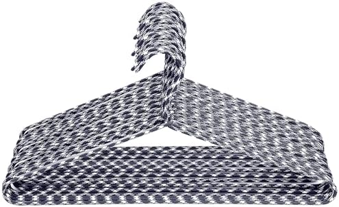 Clothes Hangers 30 Pack Stylish Fabric Wrapped Metal, Space Saving Coat, Velvet, Pant Hangers for Closet Organization, Durable Non-Slip, Navy/White Wardrobe Essentials Bulk Storage by Homewear