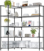 IZEUK Linked Storage Racks, DIY Adjustable Heavy Duty Metal Shelving Unit for Corner, Ideal for Kitchen, Garage, Warehouse, and Garden (Black, 15.7" D x 33.5" W x 70.5" H, 1433 lbs Capacity) by IZEUK