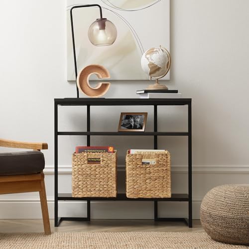 Casafield 10.5" x 10.5" Water Hyacinth Storage Baskets, Natural - Set of 2 Collapsible Cube Organizers, Woven Bins for Bathroom, Bedroom, Laundry, Pantry, Shelves - Image 2
