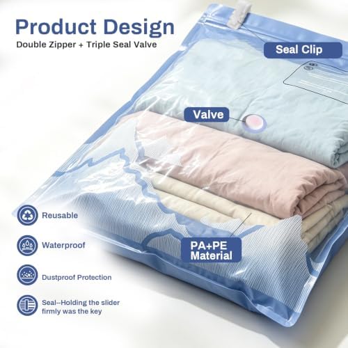 10 Pack Vacuum Storage Bags with Electric Pump, Space Saver for Home - Image 5