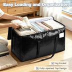 12 Pack Heavy Duty Waterproof Moving Bags, Foldable Totes - Image 3