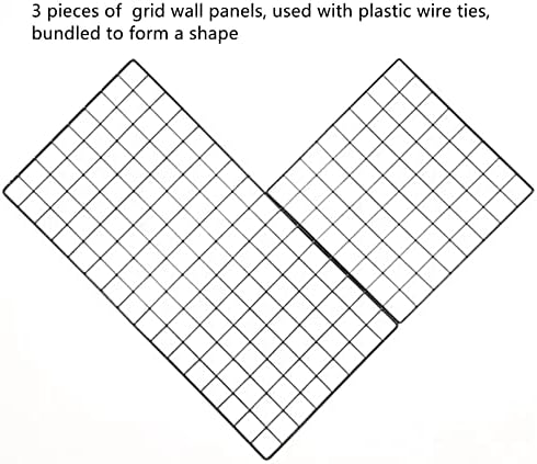 Feadily 6 Pack Metal Grid Panel, 13.8" x 13.8" Black Wire Grid Wall Organizer for Photos, Notes & Decor, Include 2 Hook Racks - Image 3