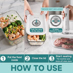 Mehomeli Glass Vacuum Seal Containers, 3-Piece Set, Small Medium Large - Image 3