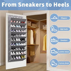TAHAVICE 30 Pair Over the Door Shoe Organizer, Hanging Closet Shoe Storage - Image 4
