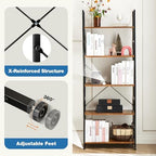 DUMOS 5 Tiers Bookshelf, Classical Modern Book Shelf Bookcase - Image 5