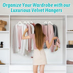 Sishynio Velvet Hangers 50 Pack, Non-Slip Slim Felt Clothes Hangers White - Image 7
