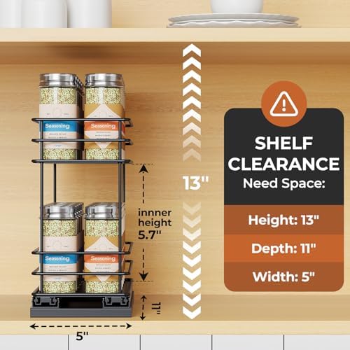 Mystozer Pull Out Spice Rack Organizer for Cabinet, Slide Out Spice Racks - Image 2