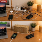 Handwoven Natural Raffia Cable Management Box with Lid – Decorative Cord Organizer for Power Strips, Surge Protectors & Charging Cables – Woven Storage Basket for Home & Office (Natural Raffia) - Image 3