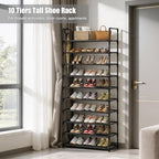 Shoe Rack, 10 Tier Shoe Storage Organizer Fit 30-35 Pairs Shoes,Metal Tall Shoe Shelf for Closet,Entryway,Garage,Bedroom,Cloakroom - Image 7