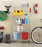 Whitmor 5 Tier Shelving Unit, Adjustable Storage Shelves with Wheels, 400 lbs Capacity per Shelf, Max 2000 lbs Total for Pantry, Kitchen, Garage, 30" L x 14" W x 60" H, Chrome - Image 2