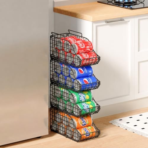 Sonyabecca 4-Pack Stackable Can Rack Organizer for Kitchen Pantry by Sonyabecca