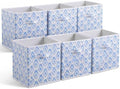 Geelin 6 Pcs Blue Bow Seashell Storage Bin 11 in Storage Basket with Handle by Geelin