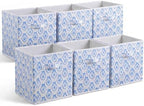 Geelin 6 Pcs Blue Bow Seashell Storage Bin 11 in Storage Basket with Handle by Geelin