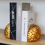 Brain Bookends Office Decorative Bookends for Shelves Heavy Bookends Book Stoppers Book Holders for Desk Decoration (Gold) - Image 3