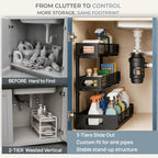 3-Tier Under Sink Organizer, Pull-Out Drawers, 2-Pack Black - Image 3