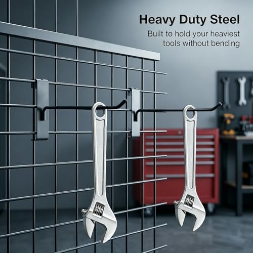 60 PCS 6 Inch Gridwall Hooks, Heavy Duty Black Display Hooks for Grid Wall Panels, Metal Hook for Retail Stores, Home and Garage Storage - Image 3