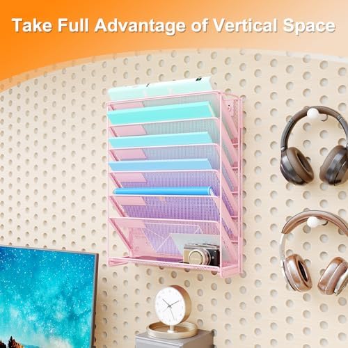 Kuntine.B Wall File Organizer Office Hanging Magazine Holder Wall File Organizer for Office Home - Image 7