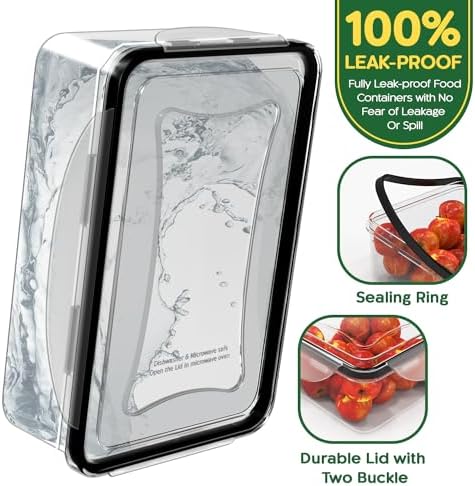 56 PCS Food Storage Containers with Lids Airtight (28 Boxes - 28 Lids) - Image 6