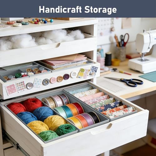 DIMJ Drawer Organizer Clothes- 26 Pack Baby Dresser Organizer for Nursery, Small Fabric Closet Drawer Organizer Bins for Underwears Socks, Foldable Storage Dividers Organization for Bedroom - Image 6
