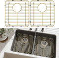 SANNO Sink Bottom Grid for Kitchen, Sink Protectors with Rear Drain Hole for Double Sink,Stainless Steel,13" L x 11.6" W by SANNO