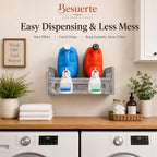 Wooden Wall Mount Laundry Detergent Holder, Rustic Gray - Image 2