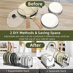 ROOHUA Pot and Pan Lid Organizer Rack for Under Cabinet, 12"-23" Expandable - Image 2