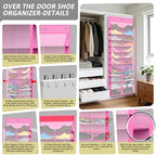 Kotkn 24-Pair Over Door Shoe Organizer for Family & Kids, Double Sided | Hanging Storage for Sneakers, Boots, Toys & Room OrganizationRose Quartz - Image 3