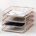 Rose 4-Tier Stackable Paper Tray Desk Organizer by Jolitac
