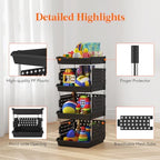 Lifewit 4 Tier Plastic Stackable Storage Baskets for Clothes 1 Pack, Black - Image 6