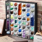Cinnvoice Rock Display Case 56 Grids,Black Border,Square - Image 5
