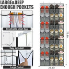 Windyun 2 Pcs 40 Pocket Over the Door Shoe Organizer, Gray - Image 3