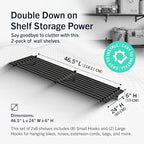 StoreYourBoard Garage Wall Shelf, 2x6 ft, Holds 500 lb, 6 Hooks, 2 Pack - Image 2