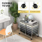 COSTWAY 12-Drawer Rolling Storage Cart, Utility Storage Organizer Cart - Image 5