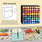 Krafetto 64-Grid Paint Organizer for 2 Oz Bottles, Wall Mount, Black - Image 4