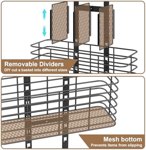 Yuyetuyo 5-Tier Over The Door Organizer Bathroom - Hair Dryer Holder - Hair Tool Organizer Adjustable Height, DIY Bathroom Storage Shelf Wall Mounted for Flat/Curling Irons, Straighteners, Skincare - Image 7