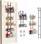 Yuyetuyo 5-Tier Over The Door Organizer Bathroom - Hair Dryer Holder - Hair Tool Organizer Adjustable Height, DIY Bathroom Storage Shelf Wall Mounted for Flat/Curling Irons, Straighteners, Skincare by Yuyetuyo