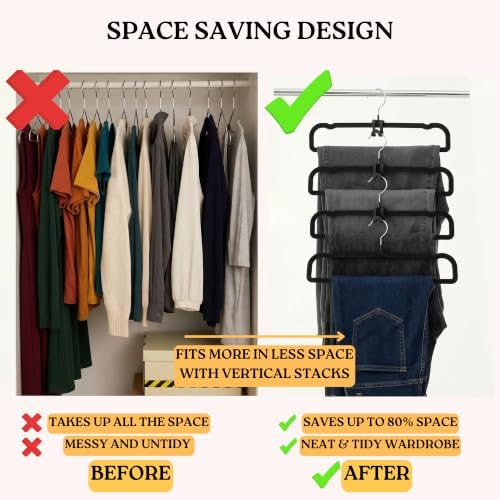 ZAKUTO Velvet Pants Hangers 50 Pack – Non-Slip Space Saving with 20 Hooks - Image 6