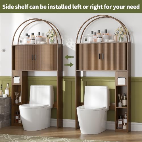 Arched Over The Toilet Storage Cabinet, Bathroom Storage Cabinet, Walnut - Image 4