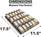 SpaceAid Spice Drawer Organizer with 24 Spice Jars, 378 White Minimalist Spice Labels, 4 Tier Seasoning Rack Tray Insert for Kitchen Drawers, 11.25" Wide x 17.5" Deep - Image 4