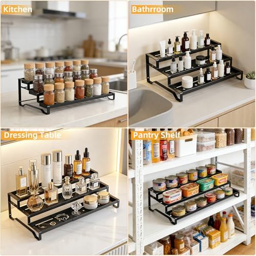 2 Pack Spice Rack Organizer for Cabinet, 13-21.5" Expandable Spicy Shelf - Image 5
