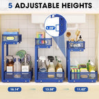 Under Sink Organizer, 2-Tier Pull-Out Cabinet Storage Shelf, Dark Blue - Image 5