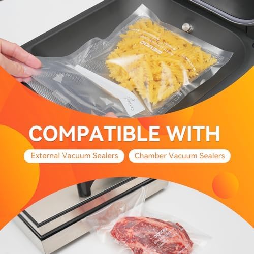 Wevac Vacuum Sealer Bags, Quart 8"x12" 200 Count, Pint 6"x10" 100 Count - Image 2