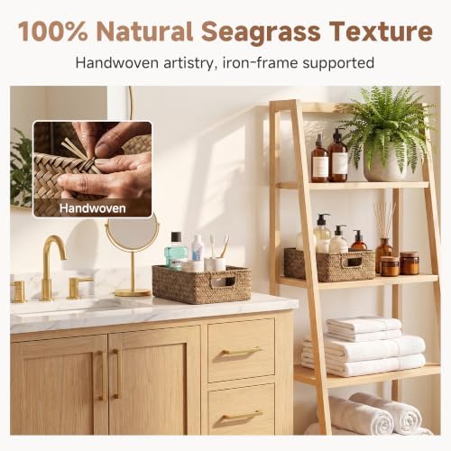StorageWorks Wicker Baskets for Storage, Woven Baskets for Organizing, 11¼"L x 7½"W x 3½"H, Natural (Seagrass) - Image 5
