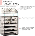 Sorbus Makeup Organizer, 7-Drawer Acrylic 2-Piece Set (Black Jewel) - Image 4