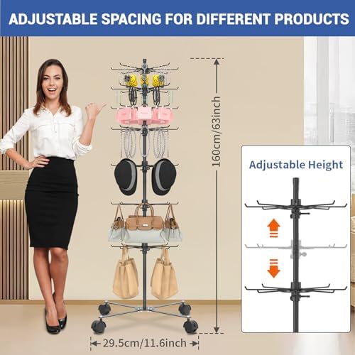 Retail Display Stand 7 Layer - Alloy Steel Jewelry Display for Vendors - 360°Rotating Display Stand for Jewelry, Key Chain, Cotton Candy - Image 3